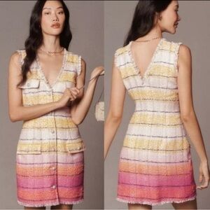 ANTHROPOLOGIE 
Maeve Sleeveless Tweed Mini Dress Size 14